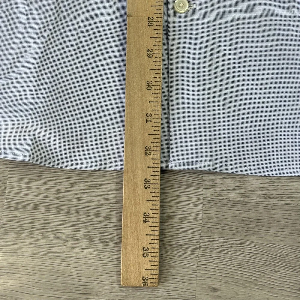NEW Banana Republic Dress Shirt Mens XL Blue Check Non Iron Long Sleeve Untucked